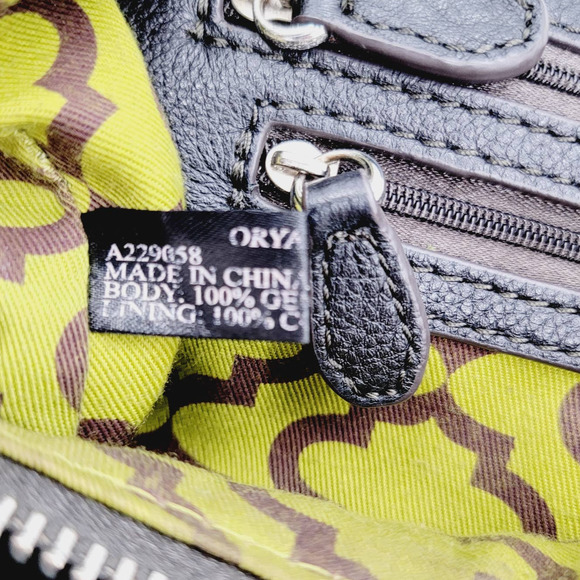 orYANY Black Pebbled Leather Half Moon Zip Hobo Handbag - Picture 12 of 13